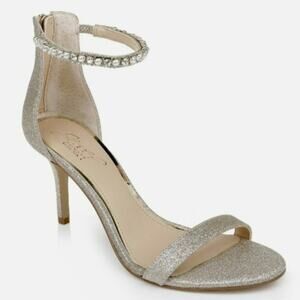 Jewel Badgley Mischka Landen Dres Sandals Gold Tone Glitter 9.5